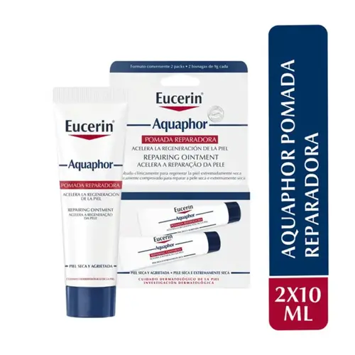Kit Pomada Reparadora Labial Eucerin Aquaphor Hidratação Intensiva 2 Unidades de 10ml