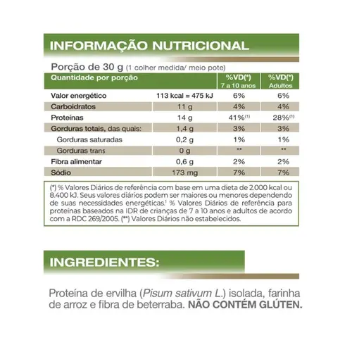 Proteína Isolada de Ervilha Vitafor Isocrisp Plant 60g