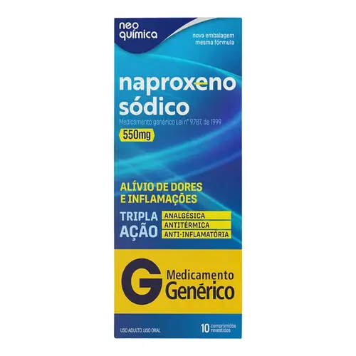 Naproxeno Sódico 550mg 10 Comprimidos -Neo Química - Genérico