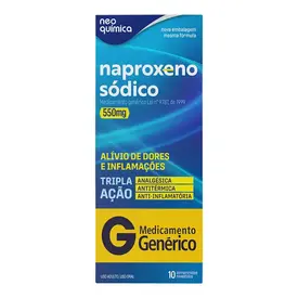 Naproxeno Sódico 550mg 10 Comprimidos -Neo Química - Genérico