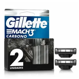 Carga Refil para Aparelho de Barbear Gillette Mach3 Carbono - 2 Unidades