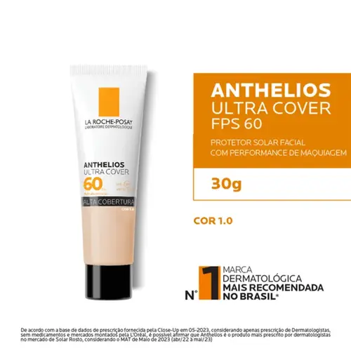Protetor Solar Facial La Roche-Posay FPS60 Anthelios Ultra Cover Cor 1.0 30g
