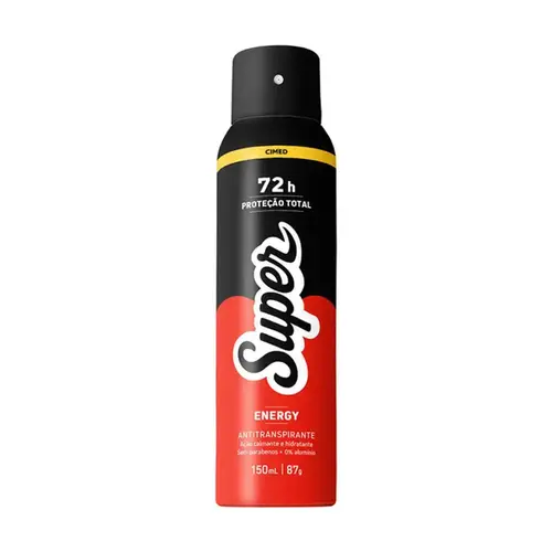 Desodorante Masculino Super Men Energy 72H Antitranspirante Aerossol 150ml