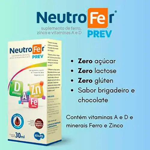 Polivitamínico Neutrofer Prev Chocolate e Brigadeiro 60ml