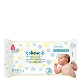 Lenço Umedecido Johnson's Baby Recém-Nascido 48 Unidades