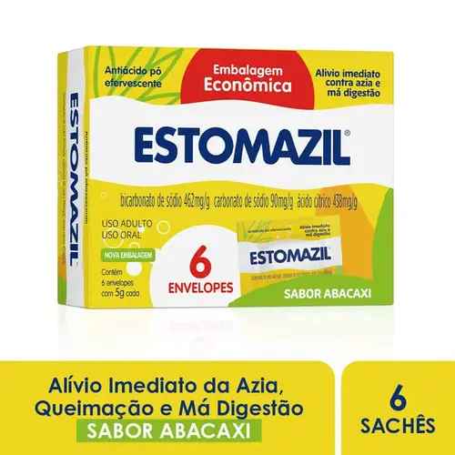 Estomazil - Sabor Abacaxi - 6 Envelopes de 5g Cada