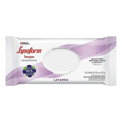 Lenços Desinfetantes Lysoform Lavanda 36 Unidades