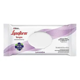 Lenços Desinfetantes Lysoform Lavanda 36 Unidades