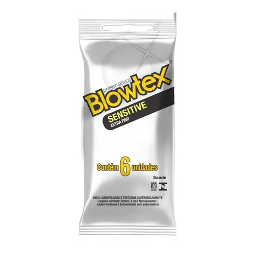Preservativo Blowtex Sensitive Extra Fino com 6 Unidades