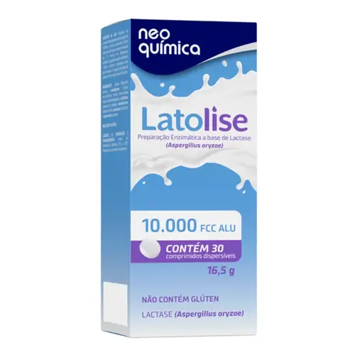 Latolise Lactase 10.000 Fcc Alu Neo Química 30 Comprimidos Dispersíveis