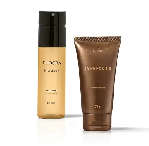 Kit de Perfumaria Masculino Eudora Impression Body Spray + Pós-Barba