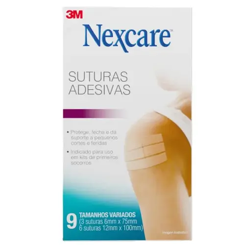 Sutura Adesivas Nexcare Tamanhos Variados 9 Unidades