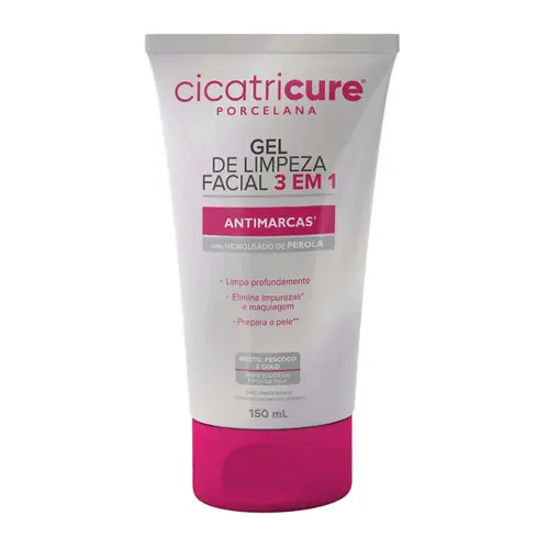 Gel de Limpeza Facial 3 em 1 Cicatricure Porcelana Antimarcas 150ml