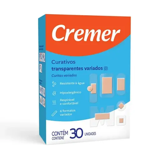 Curativo Cremer Transparente Variados em 6 Formatos 30 Unidades
