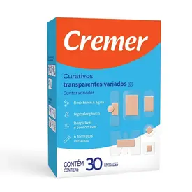 Curativo Cremer Transparente Variados em 6 Formatos 30 Unidades