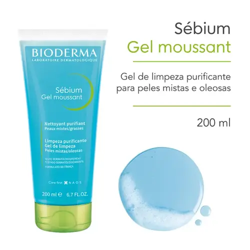 Gel de Limpeza Facial Bioderma Sébium Gel Moussant 200ml