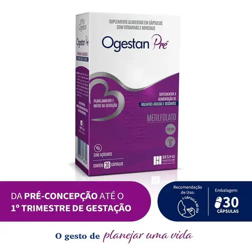 Suplemento para Gestante Ogestan Pré 30 Cápsulas - Besins Healthcare