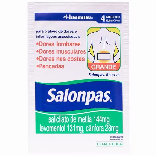Salonpas Adesivo - Tamanho Grande - 4 Adesivos Transdérmicos