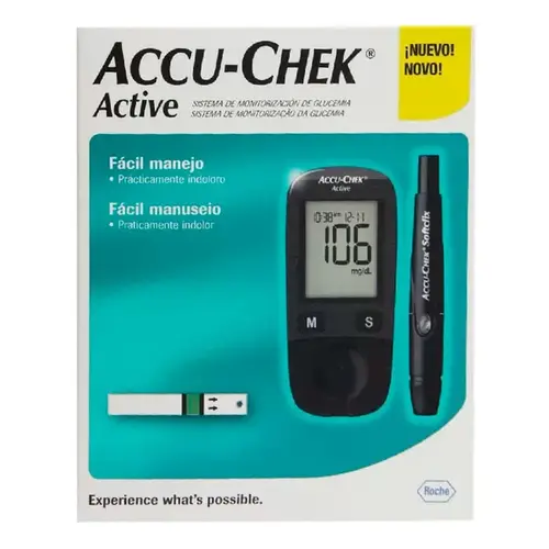 Kit Aparelho Medidor de Glicemia Accu-Chek Active com 10 Tiras