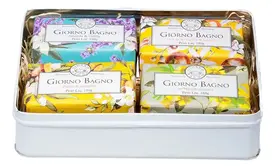 Kit Sabonetes em Barra Giorno Perfumaria Lata Presenteável com 4 Unidades