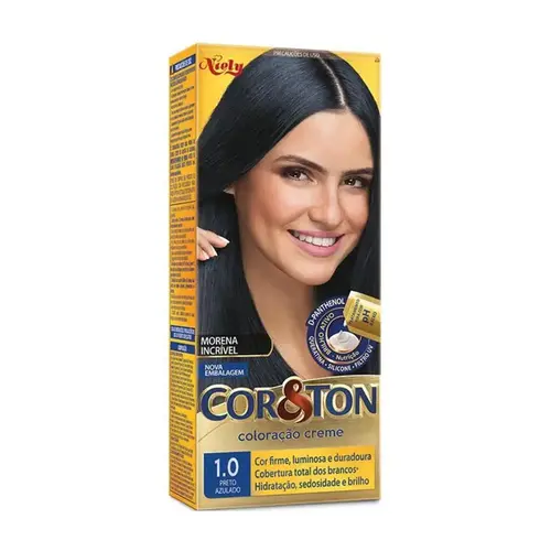 Tintura Cor&Ton Sem Amônia Preto Azulado 1.0 - 1 Unidade