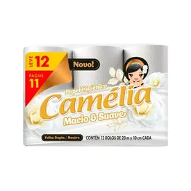Papel Higiênico Camélia Folha Dupla Neutro 12 Unidades