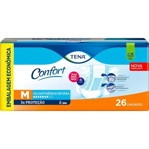 Fralda Geriatrica Tena Confort M Unissex 26 Unidades