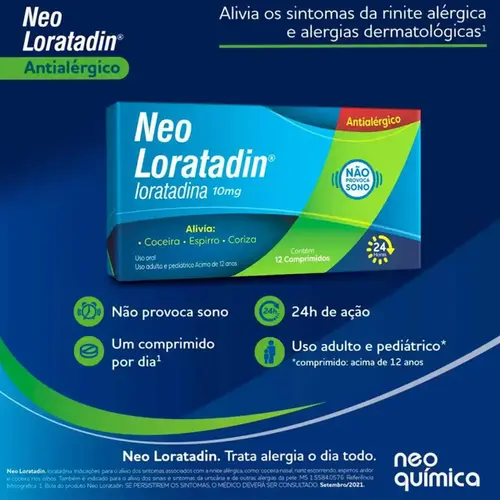 Neo Loratadin 10mg 12 Comprimidos