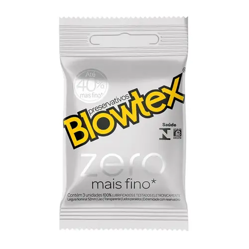 Preservativo Blowtex Zero Mais Fino 3 Unidades