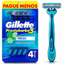 Aparelho de Barbear Gillette Prestobarba 3 Cool 4 Unidades