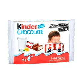 Chocolate Kinder Chocolate Caixa com 4 Barrinhas de 12,5g (Total 50g)