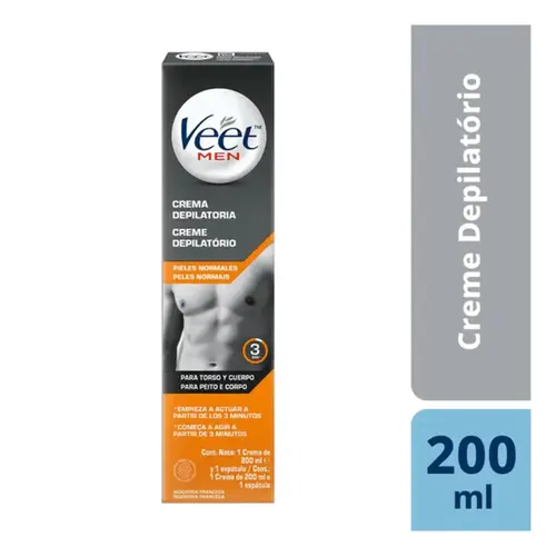 Creme Depilatório Veet Masculino Peito e Corpo 200ml