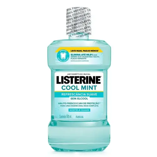 Enxaguante Bucal Listerine Cool Mint Menta Suave Zero Álcool 500ml