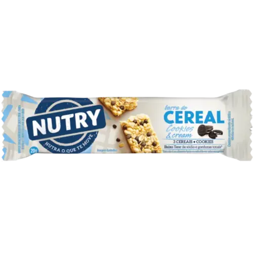 Barra de Cereal Nutry Cookies e Cream 20g