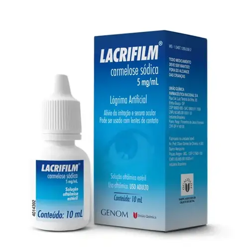 Lacrifilm 5mg 10ml - Lubrificante Oftálmico - União Química