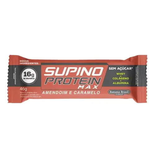 Barra de Proteína Supino Protein Max Castanha e Caramelo 46g