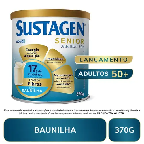 Complemento Alimentar Sustagen Senior Adultos 50+ Sabor Baunilha 370g