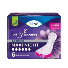 Absorvente Geriátrico Tena Lady Discreet Noturno 6 Unidades