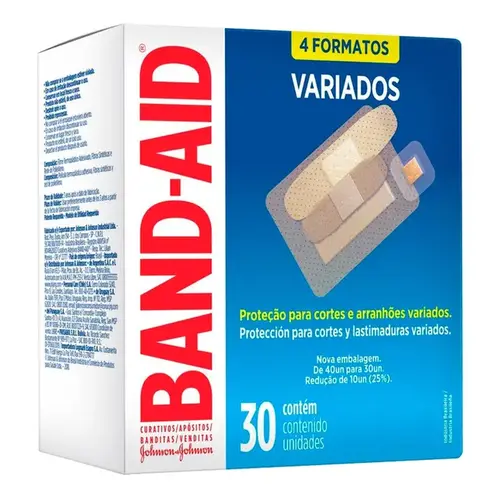 Curativo Band-Aid Transparente Variados 30 Unidades