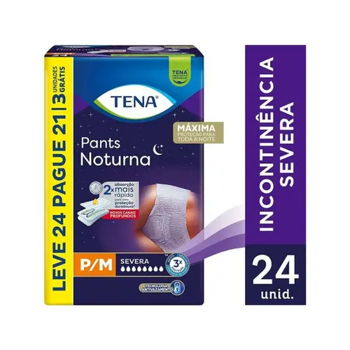 Roupa Íntima Tena Pants Noturna P/M Leve 24 Pague 21