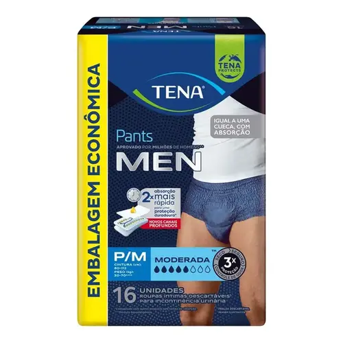 Roupa Íntima Tena Pants Men para M 16 Unidades