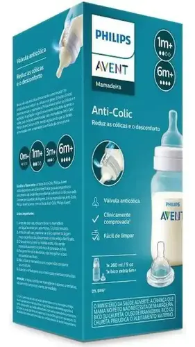 Mamadeira Anti-Colic Philips Avent 1 Mês+ 260ml 1 Unidade