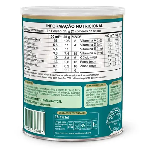 Leite em Pó Ninho Semi Desnatado Adulto Lata 350g