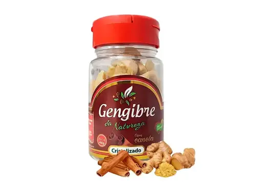 Gengibre da Natureza Cristalizado com Canela 40g