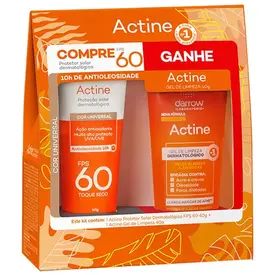 Darrow Actine Kit – Protetor Solar Facial com Cor FPS60 + Gel de Limpeza Facial Kit