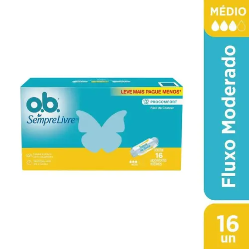 Absorvente Interno O.B. ProComfort Médio 16 Unidades