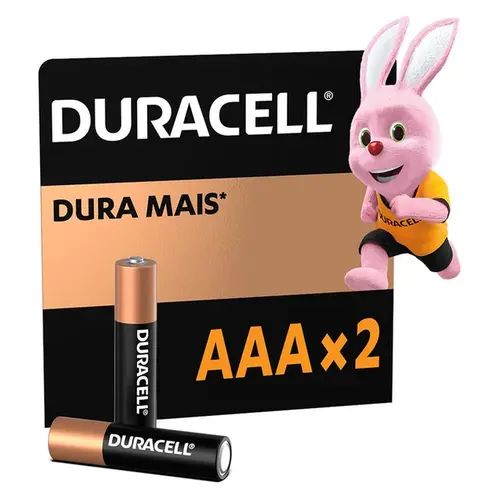 Pilha Duracell Palito AAA - 2 Unidades