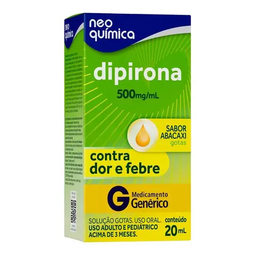 Dipirona Monoidratada 500mg/ml Genérico Neo Química Abacaxi 20ml Gotas