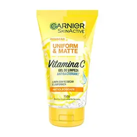 Gel de Limpeza Facial Antibacteriano Garnier Uniform & Matte Vitamina C 150g