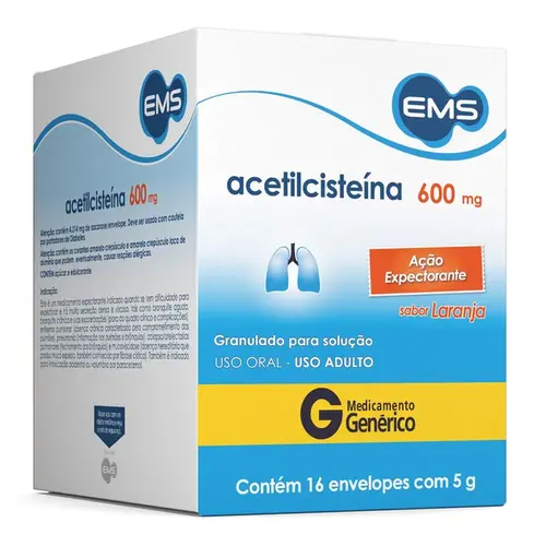 Acetilcisteina 600mg 16 Sachês - EMS - Genérico